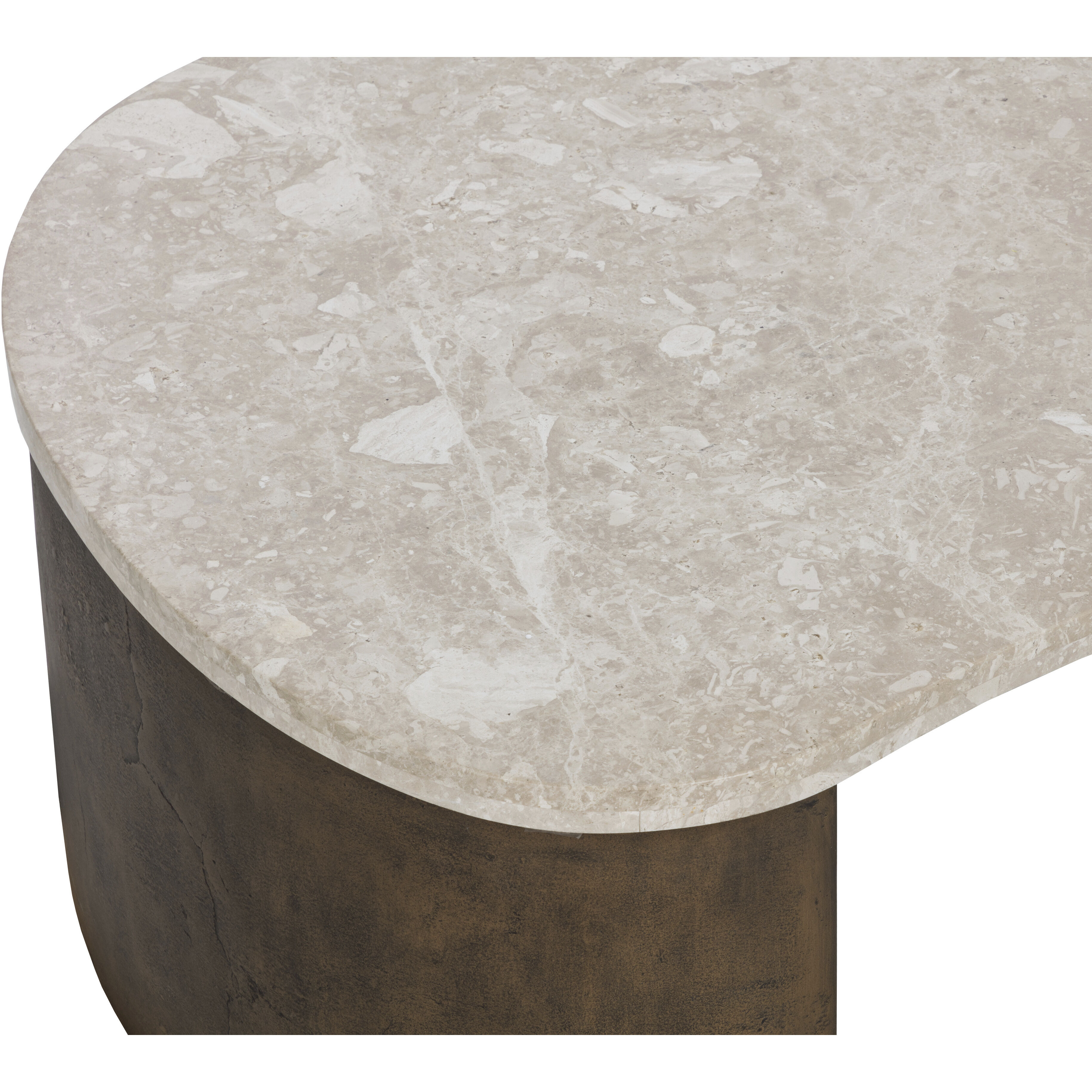 Nafisa 63 X 40 inch Cream / Antique Bronze Coffee Table